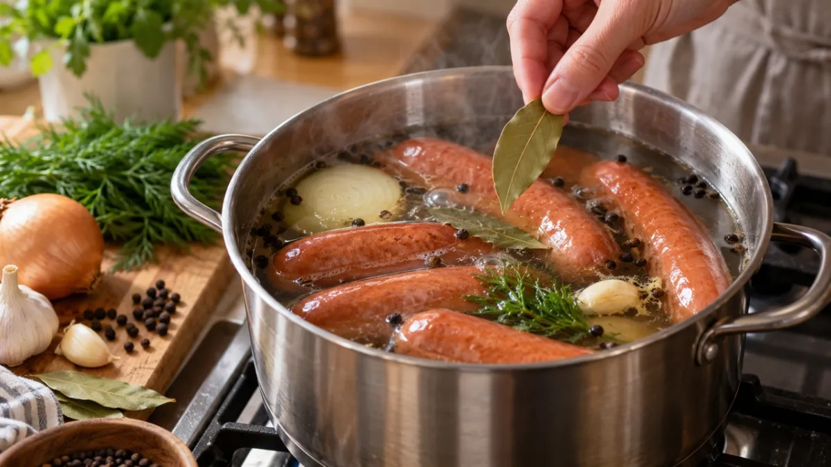 Сосиски станут вкуснее в разы: варю с простыми добавками — будто не кастрюля, а вертел хотдожной из 90-х