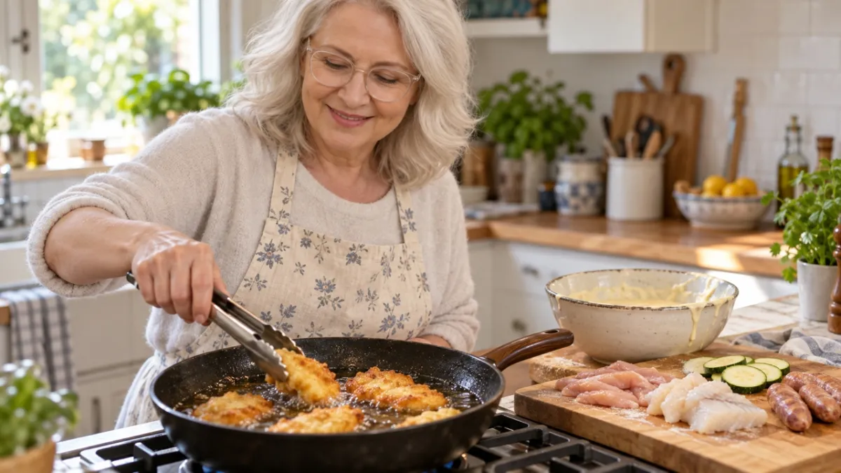 Жарю этот кляр для всего с золотистой корочкой: макаю курицу, рыбу, овощи, сосиски — и все хрустит