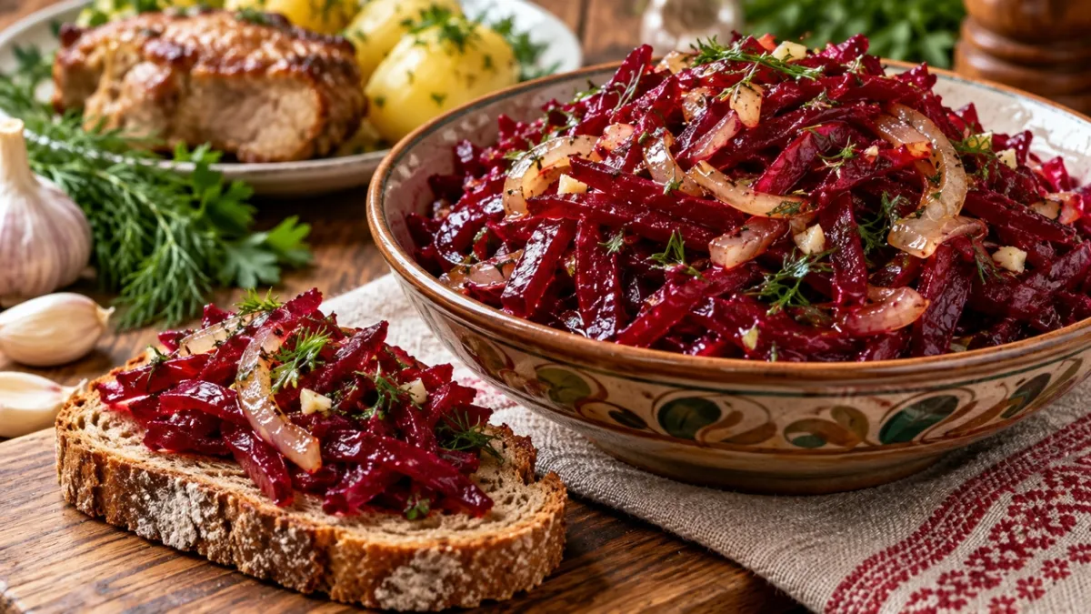 Пускаю урожай свеклы на такой салат — и на хлеб, и к мясу с картошкой: вкусно, а сколько пользы