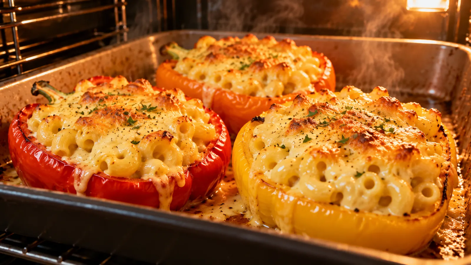 Перец с макаронами и сыром: гарнир, который превращается в главное блюдо