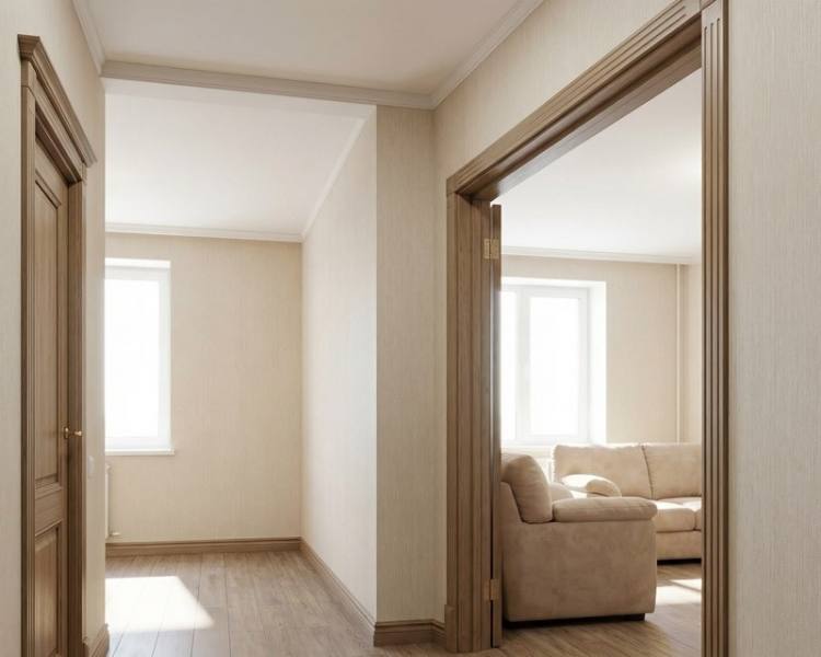 интерьер двухкомнатной К-7: вид из коридора с новой дверью в изолированную комнату